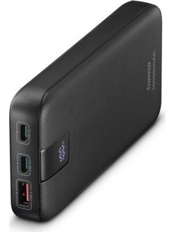 Hama 201719 Power Bank 20000mAh με Θύρα USB-A & 2 Θύρες USB-C Quick Charge 3.0 & Power Delivery Anthracite