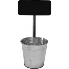 Plastona Κασπώ Κουβάς Μεταλλικό Ασημί Μαύρο 14x13cm 00.05.5967