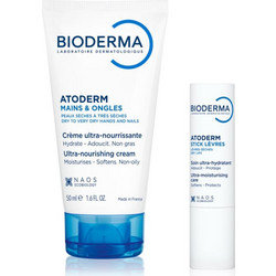 Bioderma Atoderm Ruce & Nehty Hand Cream 50ml + Lip Balm 4gr
