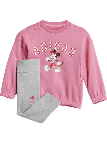 Adidas Disney Minnie Mouse Βρεφικό Σετ για Κορίτσι Χειμωνιάτικο Ροζ Γκρι JF3627