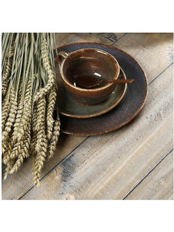 Cryspo Trio Emerald Green Σετ Φλιτζάνια Cappuccino & Latte Πορσελάνης Μπλε 290ml 6τμχ 47.200.16