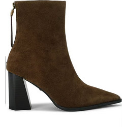 Kurt Geiger Γυναικεία Μποτάκια Αστραγάλου Suede Σοκολατί με Χοντρό Ψηλό Τακούνι 6141131209-31