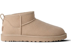 UGG Classic Ultra Mini Γυναικεία Μποτάκια Suede Μπεζ με Γούνα 1116109-0084