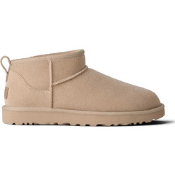 UGG Classic Ultra Mini Γυναικεία Μποτάκια Suede Μπεζ με Γούνα 1116109-0084