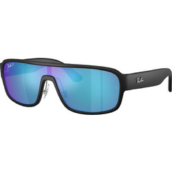 Ray-Ban RB2233 901SA1 Ανδρικά Γυαλιά Ηλίου Μάσκα Κοκάλινα Μαύρα με Μπλε Φακό
