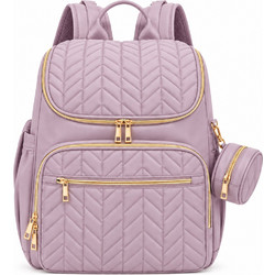 QueenMother Chic Chevron Τσάντα Αλλαξιέρα Πλάτης Ροζ