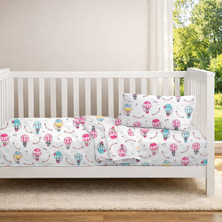 Dimcol The Floating Zoo 597 Βρεφικό Πάπλωμα Κούνιας 160x120cm Λευκό Ροζ