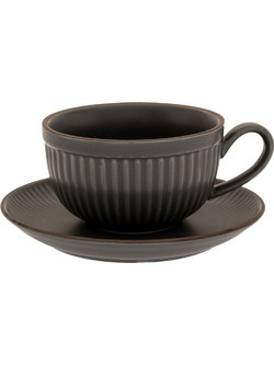 Iliadis Σετ Φλιτζάνια Cappuccino & Τσαγιού Κεραμικά Γκρι 230ml 2τμχ 88873