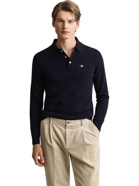 Gant Ανδρική Μπλούζα Polo Μακρυμάνικη Navy Μπλε 3G8060109-410