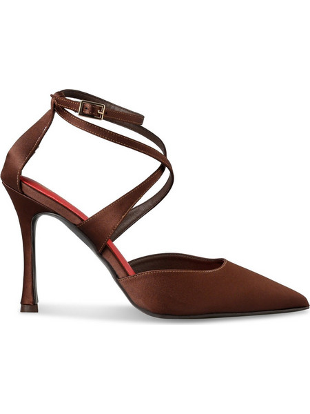 Envie Shoes Γόβες με Λεπτό Ψηλό Τακούνι & Λουράκι Καφέ E02-24717-28
