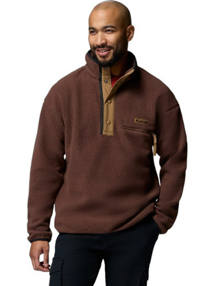 Columbia Helvetia TM II Half Snap Fleece Ανδρικό Αθλητικό Φούτερ Καφέ 2090891-258