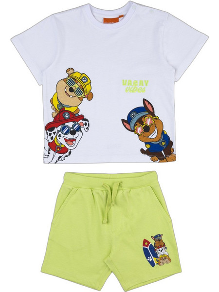 Prenatal Paw Patrol Βρεφικό Σετ για Αγόρι Καλοκαιρινό Λευκό Lime 1493076