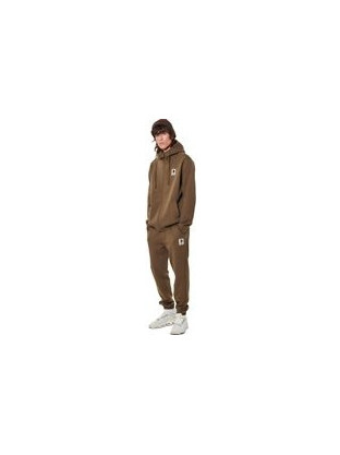 Body Action Ανδρικό Παντελόνι Φόρμας Fleece με Λάστιχο Καφέ 023636