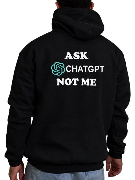 Close Society Ask Chatgpt Ανδρικό Φούτερ με Κουκούλα Μαύρο CLHD27-130