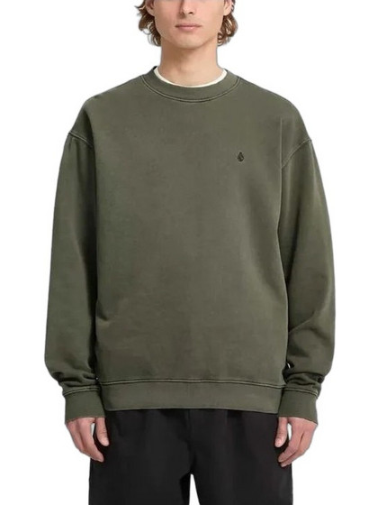 Volcom Single Stone Pw Crew Ανδρικό Φούτερ Fleece Dark Olive