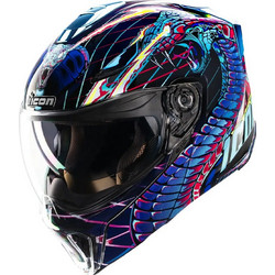 Icon Threshold Synthwave Lazer Cobra Multicolor Κράνος Μηχανής Flip-Up