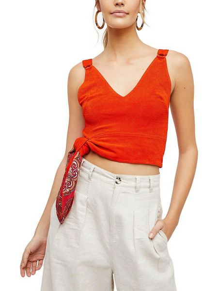 Free People Γυναικείο Καλοκαιρινό Top Πορτοκαλί OB797096