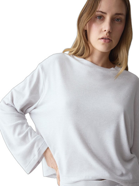 Triumph Cozy Comfort Top X01 Γυναικεία Μπλούζα Πιτζάμας Ανοιχτό Γκρι 10229194-M032