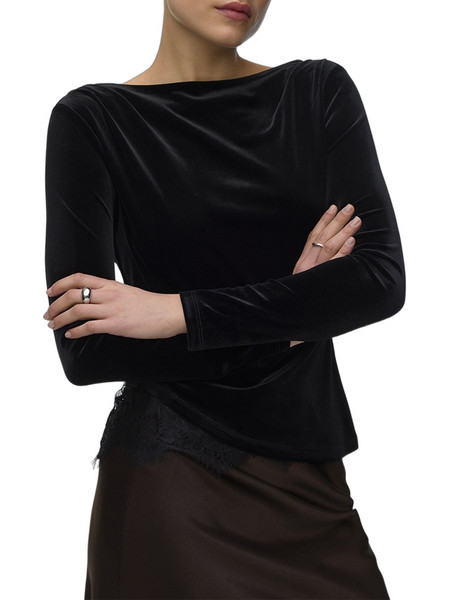 Vero Moda Γυναικείο Χειμερινό Top Βελούδινο Μαύρο 10355055