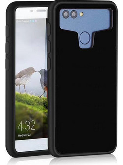 Universal Σκληρή Θήκη Σιλικόνης Πίσω Μέρος για Smartphone 5.2 έως 5,5 inch με Παράθυρο Μαύρη (oem)