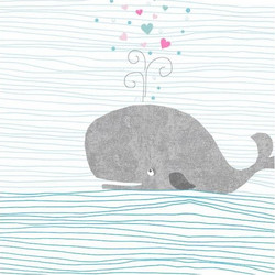 Χαρτοπετσέτες με σχέδια 33x33 εκατ. σετ 20 τμχ. Willy Whale