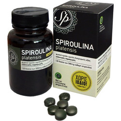 Spiroulina Platensis χωρίς Ιώδιο 500mg 120 Ταμπλέτες