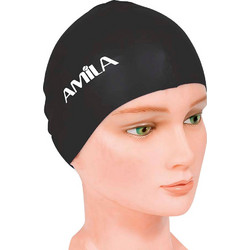 Σκουφάκι Πισίνας Απλό Μαύρο One Size Amila - 47013