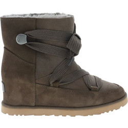 UGG Γυναικεία Μποτάκια Πλατφόρμα Suede Καφέ με Γούνα 1104612-SLA