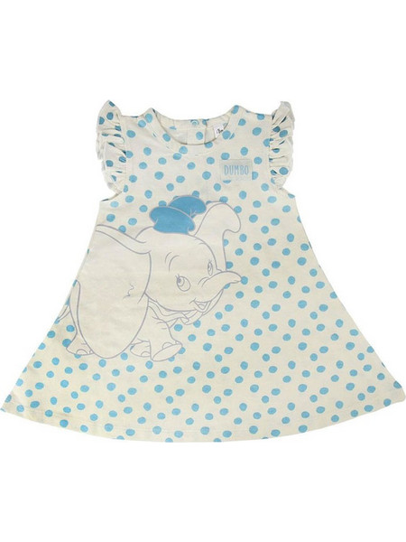 Βρεφικό Φόρεμα Dumbo Μπεζ Γαλάζιο Πουά Χρώμα Disney Baby
