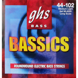 GHS ML6000 Bassics Σετ 4 Χορδές Ηλεκτρικού Μπάσου Nickel Plated Steel 44-102" Medium Tension