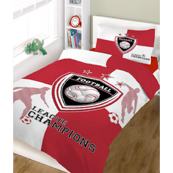 Komvos Σετ Παιδικά Σεντόνια Μονά Βαμβακερά 160x240 Champions White/Red