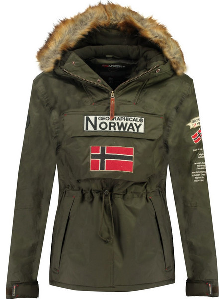 Geographical Norway Barman Αθλητικό Παιδικό Μπουφάν Χειμωνιάτικο Pullover Πράσινο