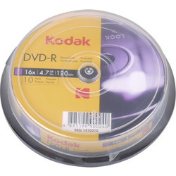 KODAK DVD-R 10-Pack 16x 4.7GB, 10-pack cakebox 0019083 - 0019083