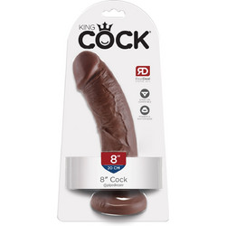 Pipedream King Cock 8" Ρεαλιστικό Dildo με Βεντούζα 20cm Καφέ