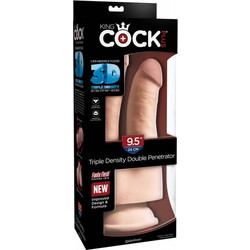 Pipedream King Cock Plus 9.5" Triple Density Penetration Διπλό Dildo με Βεντούζα 25cm Flesh