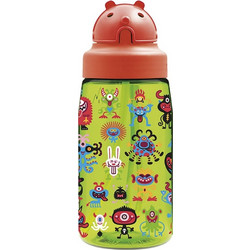 Laken Oby Monsters Παιδικό Μπουκάλι Πλαστικό BPA Free με Καλαμάκι Lime 450ml