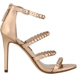 Nine West VANDISON3 Γυναικεία Πέδιλα Ροζ Χρυσό με Λεπτό Ψηλό Τακούνι και Στρας