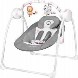 Lionelo Ruben Relax Μωρού Κούνια με Μουσική έως 9kg Stone Grey Rose