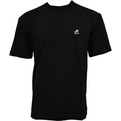 Ανδρικό T-Shirt LION Μονόχρωμη με λαιμουδιά - Μαύρο