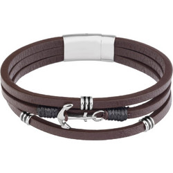 U.S. Polo Assn. Ανδρικό Βραχιόλι με Άγκυρα από Δέρμα & Ατσάλι JW9092BR