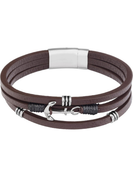 U.S. Polo Assn. Ανδρικό Βραχιόλι με Άγκυρα από Δέρμα & Ατσάλι JW9092BR