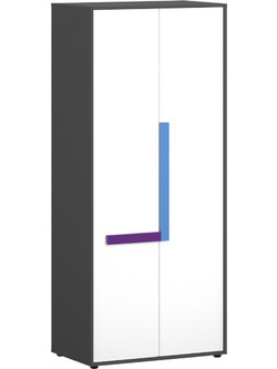 Alphab2b Δίφυλλη Ντουλάπα Ρούχων Alex Λευκή 84x50x194cm TO-ALEX2D