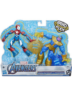 Hasbro Marvel Avengers Bend & Flex Iron Paatriot vs Thanos Σετ Φιγούρες Δράσης για 4+ Ετών