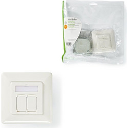 NEDIS CCGP89250IV Network Wall Box Cat 6a 2x RJ45 Female - Flat Face Mounting Iv NEDIS
