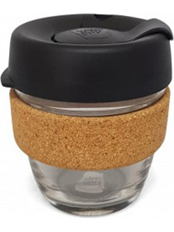 KeepCup Brew Cork Ποτήρι Καφέ Γυάλινο με Καπάκι Μαύρο Espresso 1τμχ 227ml