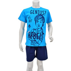 Galaxy Genius Παιδική Πιτζάμα Βαμβακερή Καλοκαιρινή Μπλε 321-19