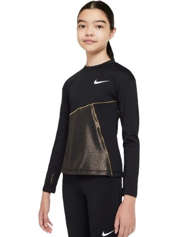 Nike Pro Warm Ισοθερμική Παιδική Μπλούζα Μακρυμάνικη Μαύρη CU8446-010