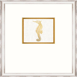 Κάδρο Seahorse Fa13366 35X45Cm White-Gold Mindthegap Κάθετοι Ξύλο