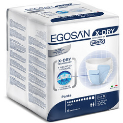 Egosan X-Dry Medium Πάνες Βρακάκι Ακράτειας 10 Σταγόνες 6τμχ