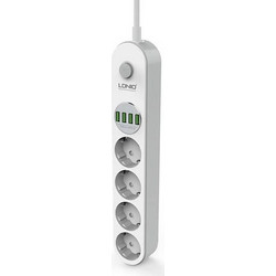 Πολύπριζο Ασφαλείας Σούκο 4 Θέσεων με 4 Θύρες USB 3.4A
